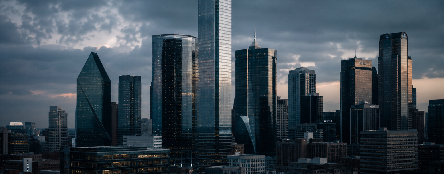 UK business travel Dallas — Uptown and Legacy West business districts Dallas Uptown district or Legacy West corridor representing UK business travel Dallas