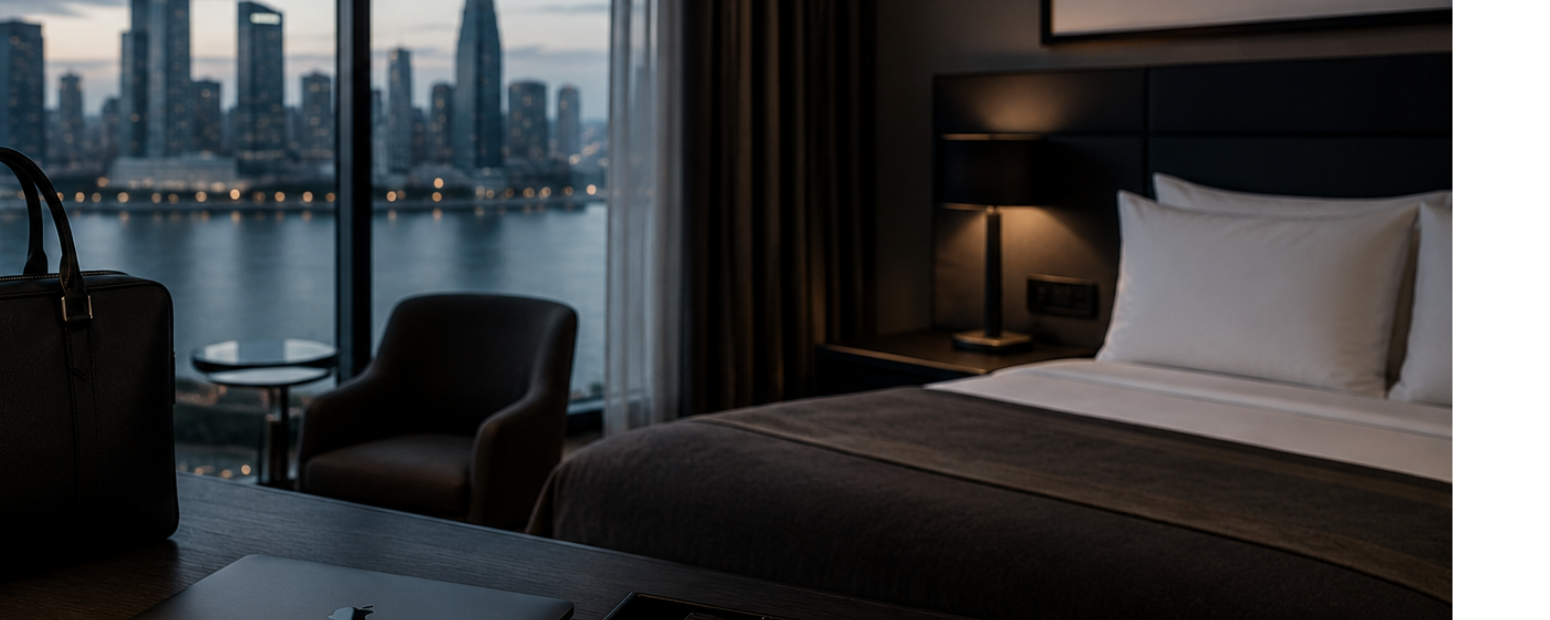 Premium hotel room with preferences applied representing executive travel profile in practice